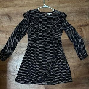 Black and white polka dot mini dress